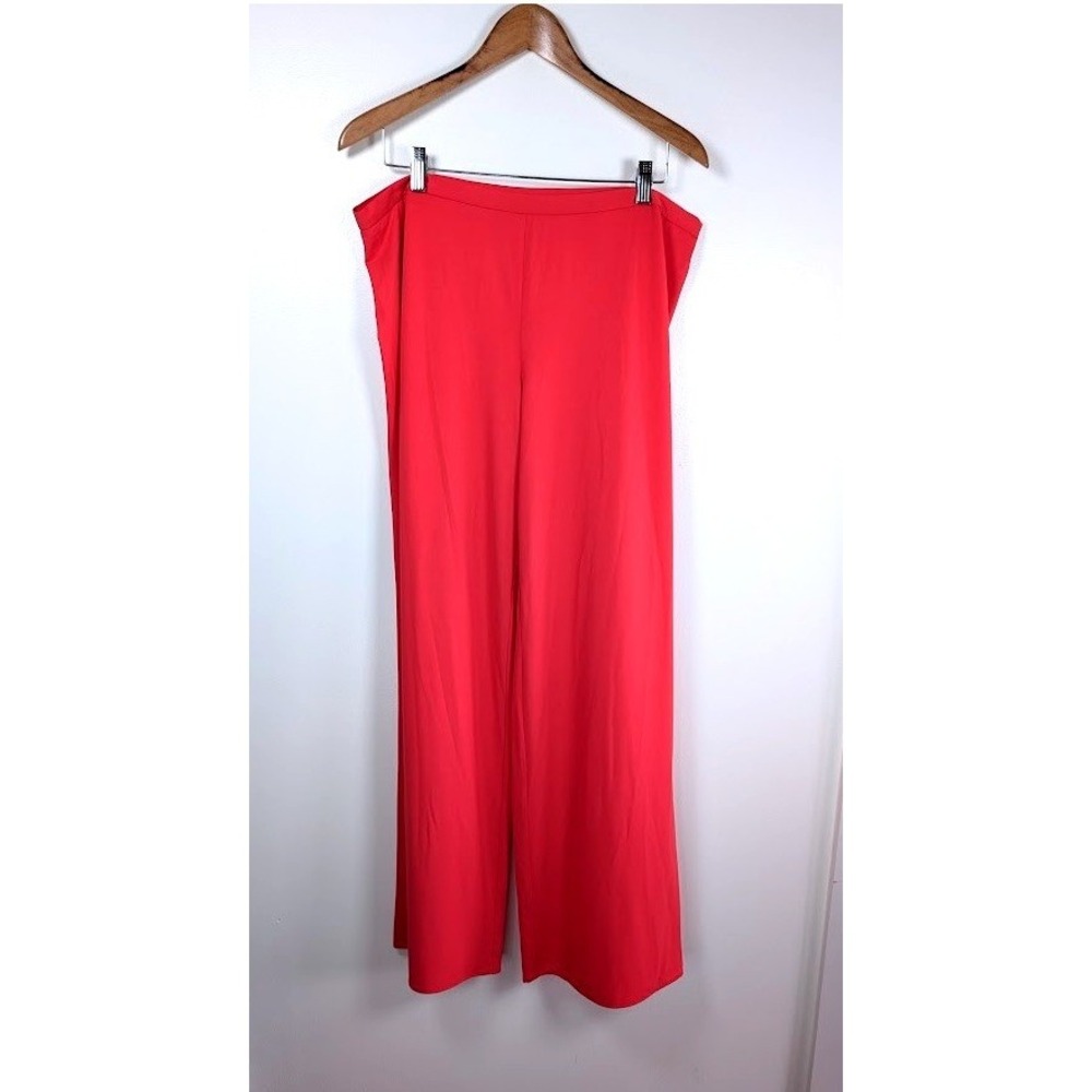 Genny Wide Leg Pants Size US 16 Made in Italy Stretch Minimalist Luxury Feminine